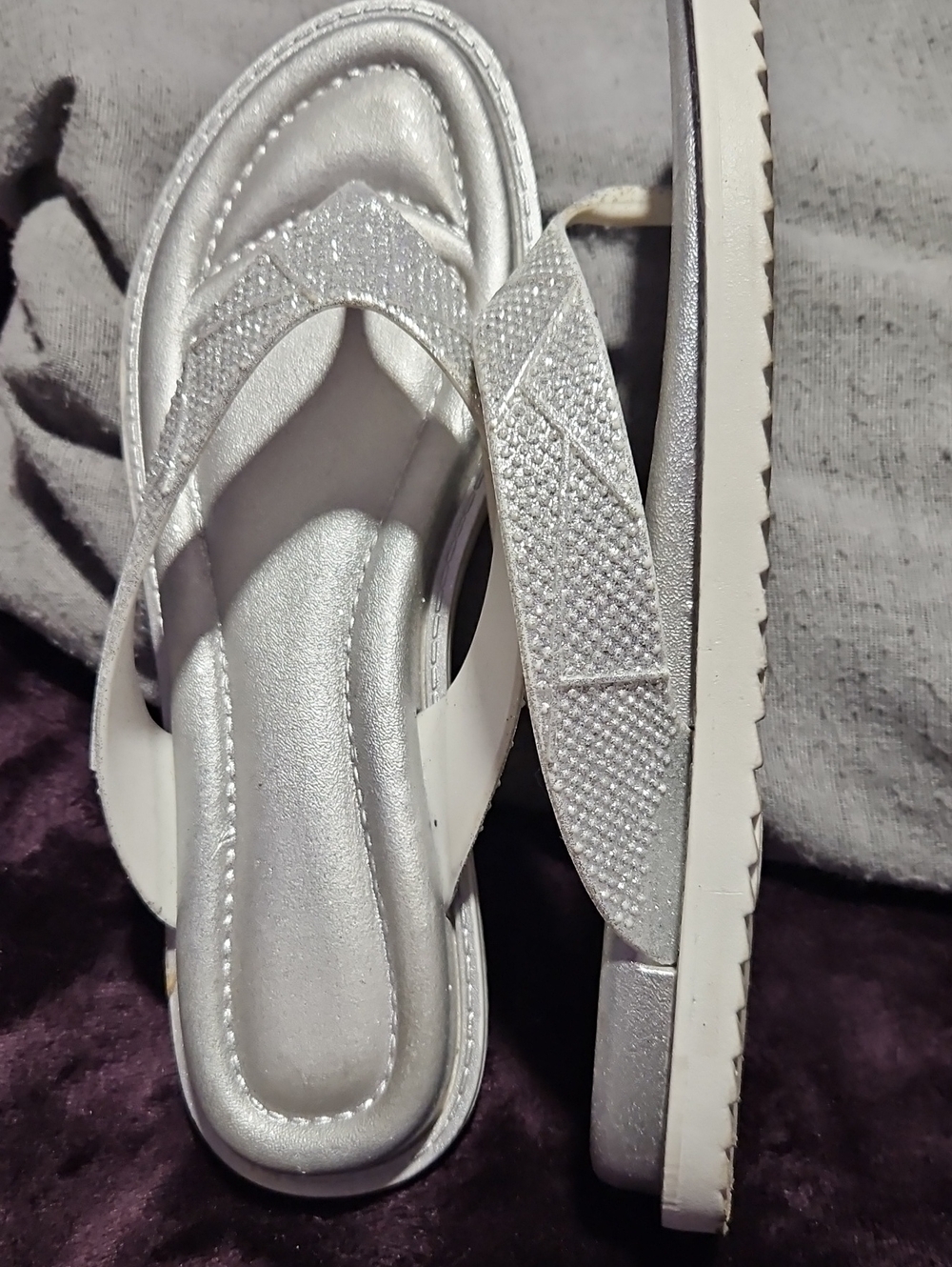Women’s Silver Metallic Comfort Sandals